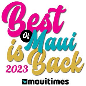 Maui Times Best of Maui is Back 2023 graphic logo.