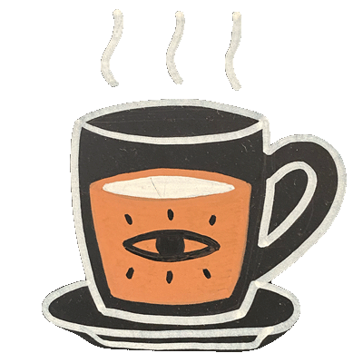 Sketch drawing of espresso drink.
